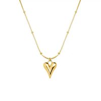 Elegant Heart Shape Butterfly Titanium Steel Plating Pendant Necklace sku image 45