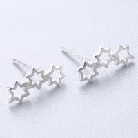 1 Pair Cute Sweet Triangle Bow Knot Snowflake Plating Sterling Silver Ear Studs sku image 21