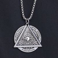 Retro Round Alloy Plating Gold Plated Men's Pendant Necklace sku image 4