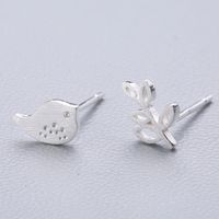 1 Pair Cute Sweet Triangle Bow Knot Snowflake Plating Sterling Silver Ear Studs sku image 34
