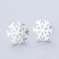 1 Pair Cute Sweet Triangle Bow Knot Snowflake Plating Sterling Silver Ear Studs sku image 3