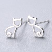 1 Pair Cute Sweet Triangle Bow Knot Snowflake Plating Sterling Silver Ear Studs sku image 31