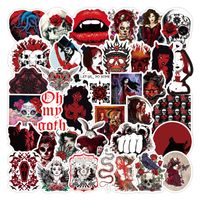 New Black And White Punk Gothic Graffiti Stickers Waterproof Trolley Case Notebook Skateboard Stickers sku image 4