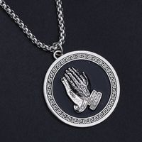 Retro Round Alloy Plating Gold Plated Men's Pendant Necklace sku image 5