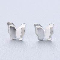 1 Pair Cute Sweet Triangle Bow Knot Snowflake Plating Sterling Silver Ear Studs sku image 9