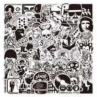 New Black And White Punk Gothic Graffiti Stickers Waterproof Trolley Case Notebook Skateboard Stickers sku image 5