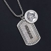 Retro Round Alloy Plating Gold Plated Men's Pendant Necklace sku image 9