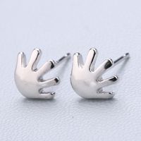 1 Pair Cute Sweet Triangle Bow Knot Snowflake Plating Sterling Silver Ear Studs sku image 7