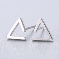 1 Pair Cute Sweet Triangle Bow Knot Snowflake Plating Sterling Silver Ear Studs sku image 24