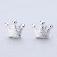 1 Pair Cute Sweet Triangle Bow Knot Snowflake Plating Sterling Silver Ear Studs sku image 12
