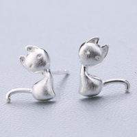 1 Pair Cute Sweet Triangle Bow Knot Snowflake Plating Sterling Silver Ear Studs sku image 40