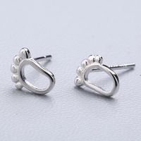 1 Pair Cute Sweet Triangle Bow Knot Snowflake Plating Sterling Silver Ear Studs sku image 22