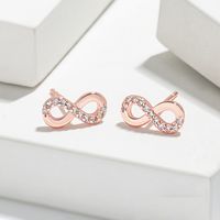 1 Pair Basic Letter Plating Inlay Copper Zircon Ear Studs sku image 2