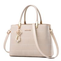 Women's Large Pu Leather Solid Color Business Classic Style Square Zipper Shoulder Bag Handbag Crossbody Bag sku image 6