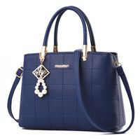 Women's Large Pu Leather Solid Color Business Classic Style Square Zipper Shoulder Bag Handbag Crossbody Bag sku image 3