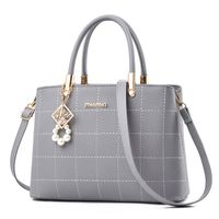 Women's Large Pu Leather Solid Color Business Classic Style Square Zipper Shoulder Bag Handbag Crossbody Bag sku image 2