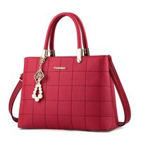 Women's Large Pu Leather Solid Color Business Classic Style Square Zipper Shoulder Bag Handbag Crossbody Bag sku image 7
