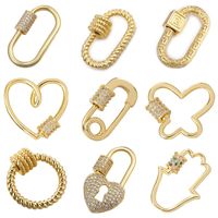 1 Piece Copper Zircon 18K Gold Plated Solid Color Polished Jewelry Buckle Classic Style main image 5