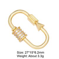 1 Piece Copper Zircon 18K Gold Plated Solid Color Polished Jewelry Buckle Classic Style sku image 16