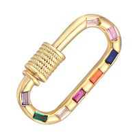 1 Piece Copper Zircon 18K Gold Plated Solid Color Polished Jewelry Buckle Classic Style main image 4