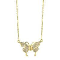 Elegant Heart Shape Butterfly Titanium Steel Plating Pendant Necklace sku image 76