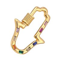 1 Piece Copper Zircon 18K Gold Plated Solid Color Polished Jewelry Buckle Classic Style sku image 10
