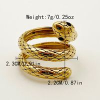 304 Stainless Steel 14K Gold Plated Funny Rock Punk Polishing Plating Snake Rings main image 2