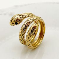 304 Stainless Steel 14K Gold Plated Funny Rock Punk Polishing Plating Snake Rings main image 1