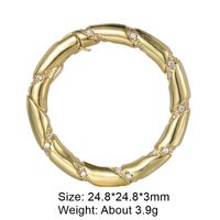 1 Piece Copper Zircon 18K Gold Plated Solid Color Polished Jewelry Buckle Classic Style sku image 27