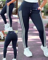 Women's Daily Sports Casual Sports Stripe Full Length Sweatpants sku image 1