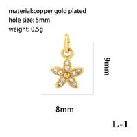Simple Style Shiny Leaves Rose Flower Copper Plating Inlay Zircon 18k Gold Plated Charms sku image 19