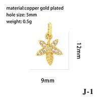 Simple Style Shiny Leaves Rose Flower Copper Plating Inlay Zircon 18k Gold Plated Charms sku image 15