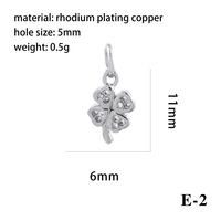 Simple Style Shiny Leaves Rose Flower Copper Plating Inlay Zircon 18k Gold Plated Charms sku image 7