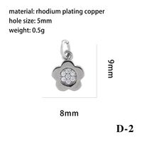 Simple Style Shiny Leaves Rose Flower Copper Plating Inlay Zircon 18k Gold Plated Charms main image 5
