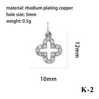 Simple Style Shiny Leaves Rose Flower Copper Plating Inlay Zircon 18k Gold Plated Charms sku image 18
