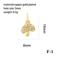 Simple Style Shiny Leaves Rose Flower Copper Plating Inlay Zircon 18k Gold Plated Charms sku image 8