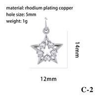 Simple Style Shiny Leaves Rose Flower Copper Plating Inlay Zircon 18k Gold Plated Charms sku image 4