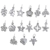 Simple Style Shiny Leaves Rose Flower Copper Plating Inlay Zircon 18k Gold Plated Charms main image 10