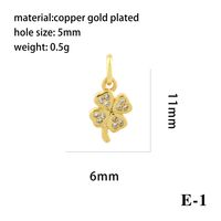 Simple Style Shiny Leaves Rose Flower Copper Plating Inlay Zircon 18k Gold Plated Charms sku image 6