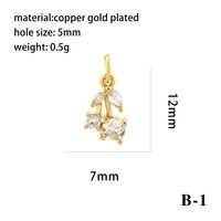 Simple Style Shiny Leaves Rose Flower Copper Plating Inlay Zircon 18k Gold Plated Charms main image 3