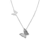 Elegant Heart Shape Butterfly Titanium Steel Plating Pendant Necklace sku image 13
