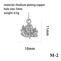 Simple Style Shiny Leaves Rose Flower Copper Plating Inlay Zircon 18k Gold Plated Charms sku image 22