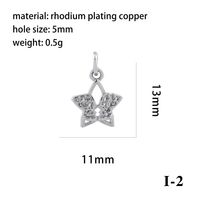 Simple Style Shiny Leaves Rose Flower Copper Plating Inlay Zircon 18k Gold Plated Charms sku image 14