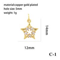 Simple Style Shiny Leaves Rose Flower Copper Plating Inlay Zircon 18k Gold Plated Charms main image 6