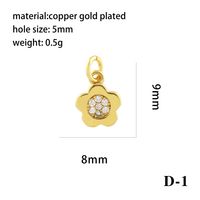 Simple Style Shiny Leaves Rose Flower Copper Plating Inlay Zircon 18k Gold Plated Charms main image 7