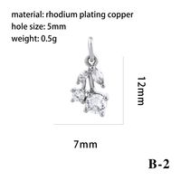 Simple Style Shiny Leaves Rose Flower Copper Plating Inlay Zircon 18k Gold Plated Charms sku image 3
