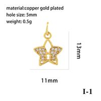 Simple Style Shiny Leaves Rose Flower Copper Plating Inlay Zircon 18k Gold Plated Charms sku image 13