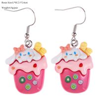 Wholesale Jewelry Cute Animal Plastic Resin Printing Drop Earrings sku image 5