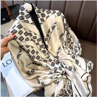 Women's Classic Style Flower Satin Printing Scarf sku image 28