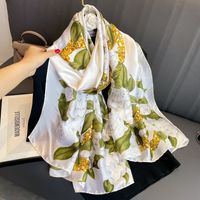 Women's Classic Style Flower Satin Printing Scarf main image 4